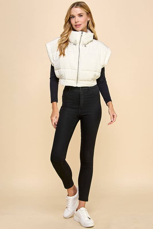 Cropped Puffer Vest
