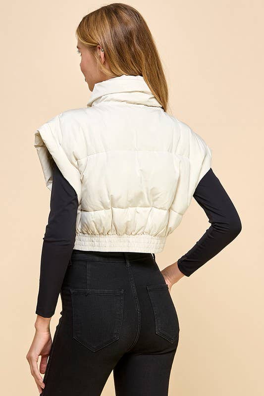 Cropped Puffer Vest