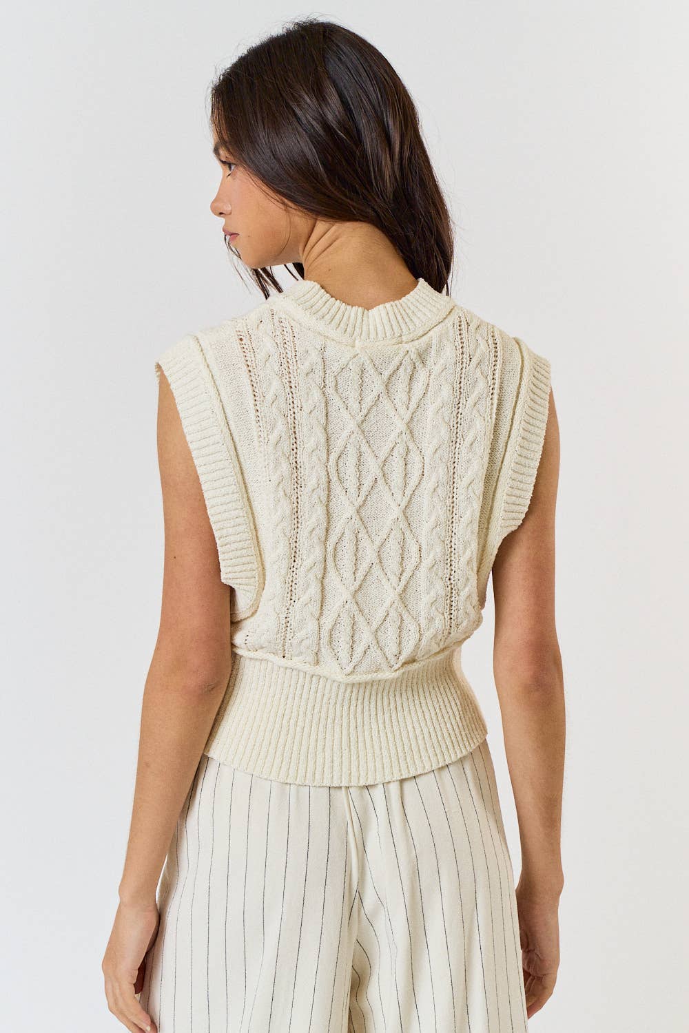 Cable Knit Sweater Vest Top