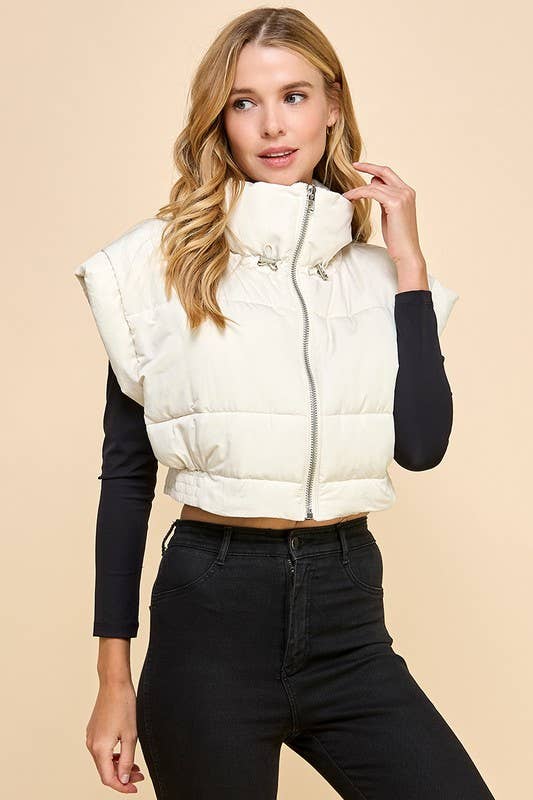 Cropped Puffer Vest