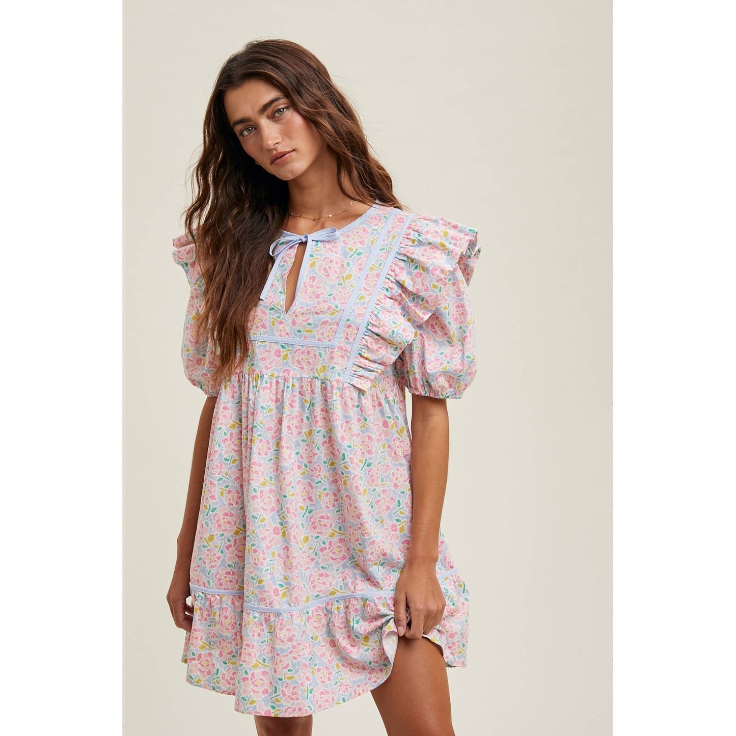 Floral Piping Dress
