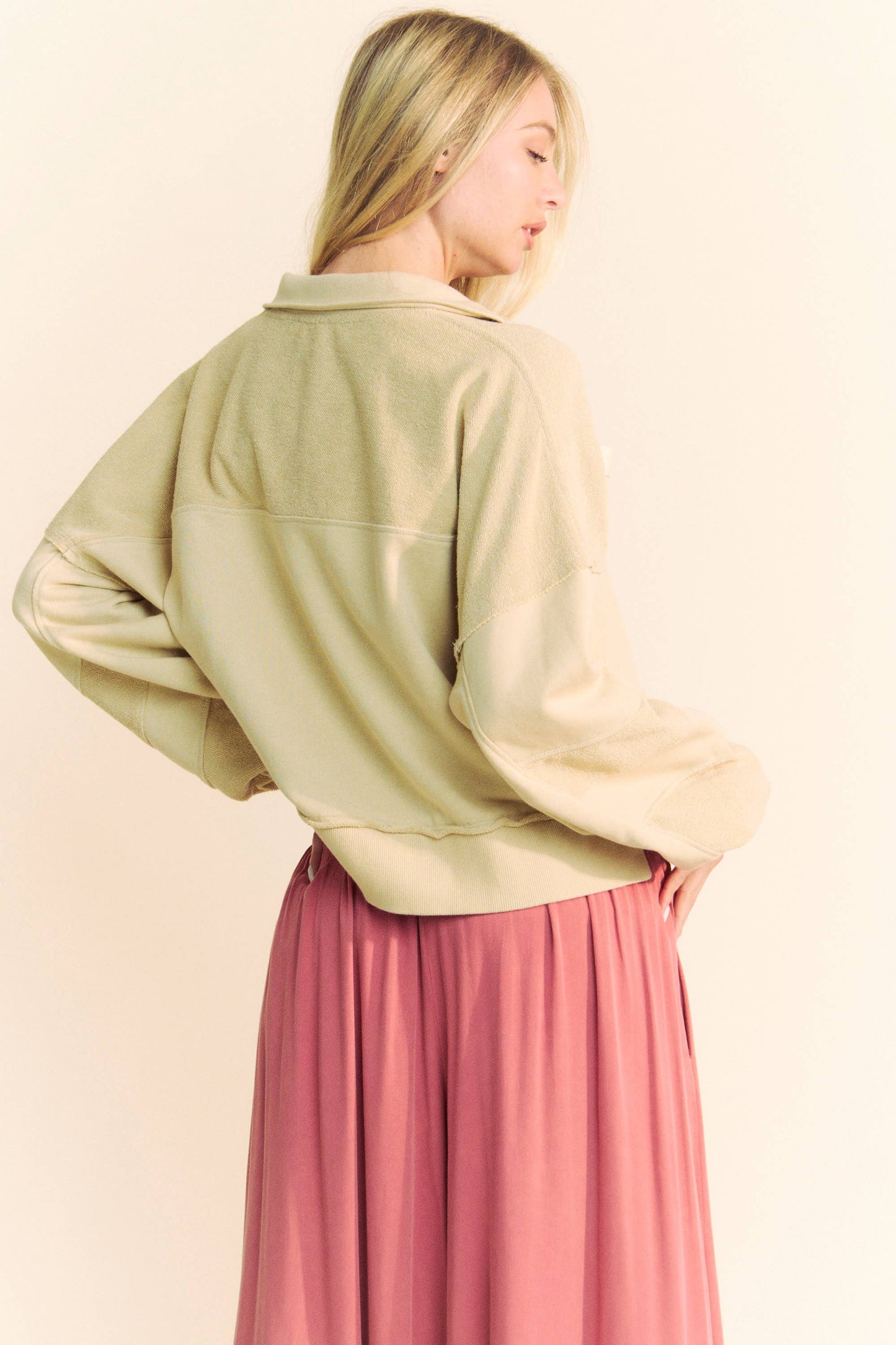 Eyelet Lace Up Pullover