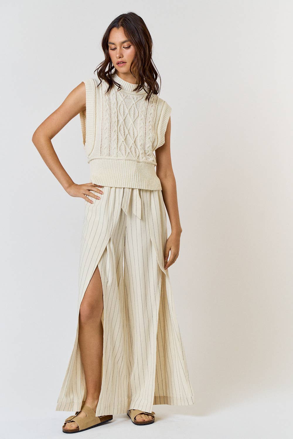 Cable Knit Sweater Vest Top