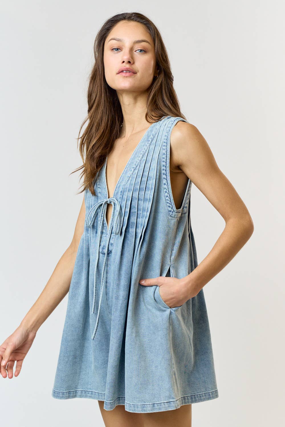 Denim Sleeveless Romper